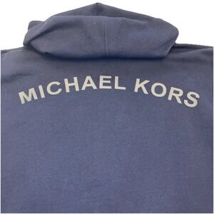 Michael Kors Womens Hoodie Size XLarge Full Zip Navy Blue Cotton Pockets Comfy